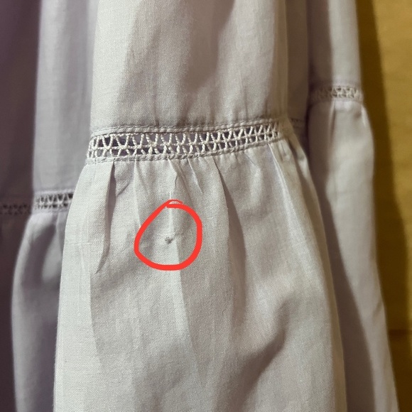 Merlette | Paradis Dress Tiered Midi Dress Puff Sleeve Popover Lavender Size M - Picture 13 of 15